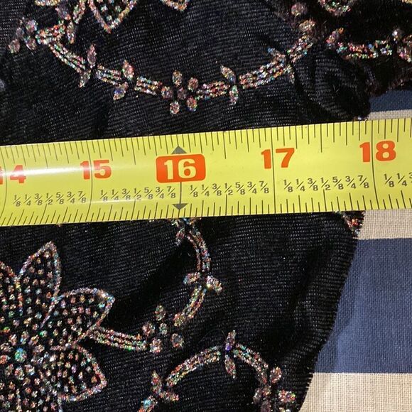 ❤️Last Chance Y2K R&K Evening Vintage Velour Black Beaded Dress Jacket Size PS - Picture 8 of 9